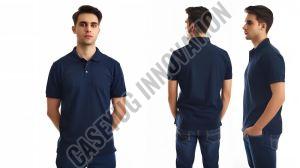 Mens Navy Blue Polo T Shirt