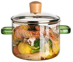 1000 ML Glass Casserole Deep Round - Oven and Microwave Safe Serving Bowl with Glass Lid