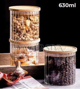 630ml Round Transparent Glass Storage Jar