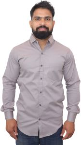 Men Plain Cotton Light Lavender Shirt