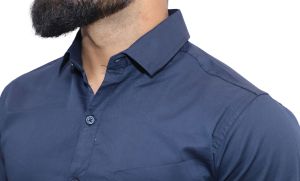 Men Plain Cotton Royal Blue Shirt