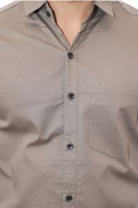 Men Plain Cotton Tan Brown Shirt