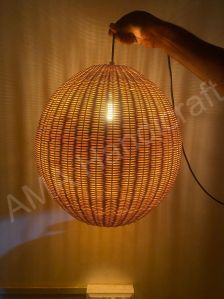 Dome Hanging Bamboo Cane Lamp