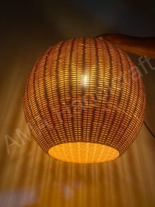 Dome Hanging Bamboo Cane Lamp