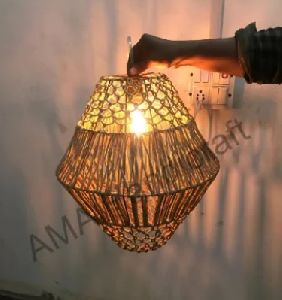 Oval Jute Hanging Lamp