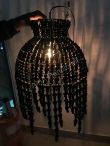 Round Wooden Bead Chandelier