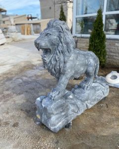 Marble Black Lion Statue