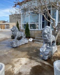 Marble Black Lion Statue