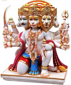 Marble Panchmukhi Hanuman Statue