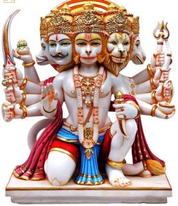 Marble Panchmukhi Hanuman Statue