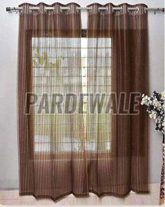 Brown Net Tissue Sheer Curtain