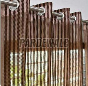 Brown Net Tissue Sheer Curtain