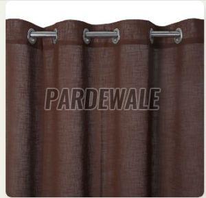Brown Linen Sheer Curtain