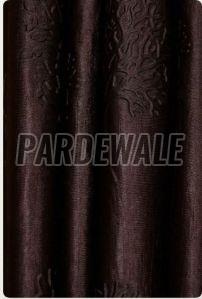 Coffee Brown Tree Emboss Curtain