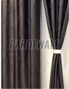 Coffee Brown Tree Emboss Curtain