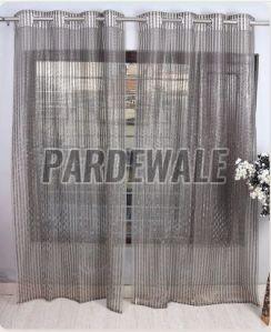 Grey Net Tissue Sheer Curtain
