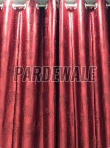 Maroon Tree Emboss Curtain