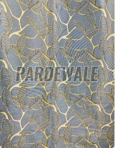Pastel Grey Leaves Print Curtain
