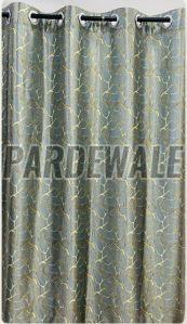 Pastel Grey Leaves Print Curtain