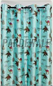 Pastel Ocean Green Traditional Print Curtain