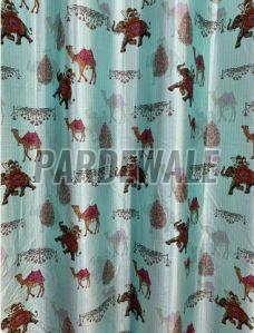 Pastel Ocean Green Traditional Print Curtain