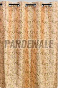 Pastel Orange Leaves Print Curtain