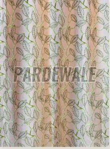 Pastel Orange Leaves Print Curtain