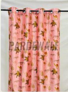 Pastel Pink Traditional Print Curtain