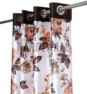 Swiss Magnolia Coffee Printed Curtain