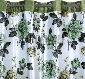 Swiss Magnolia Green Printed Curtain