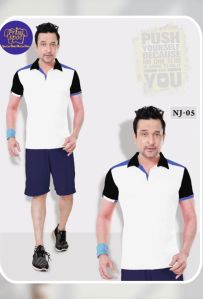 Mens Cotton Grey Polo T Shirt