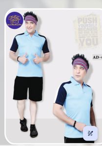 Mens Cotton Grey Polo T Shirt