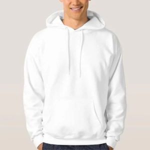 Mens White Cotton Plain Hoodie