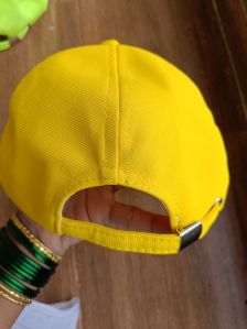 Yellow Plain Cotton Cap