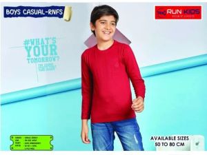 Boys Full Sleeves Plain T Shirt