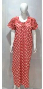 Ladies Cotton Printed Nightgown