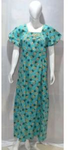 Ladies Half Sleeves Printed Nightgown