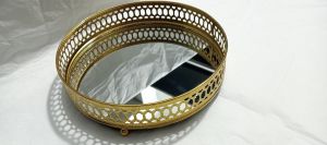 Metal Round Mirror Tray