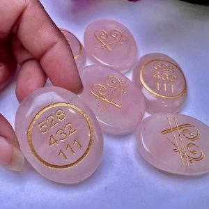 Natural Rose Quartz Zibu Coin