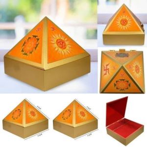 Pyramid Wooden Cash Box