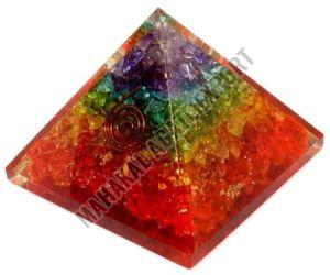 Multicolor Seven Chakra Orgone Pyramid
