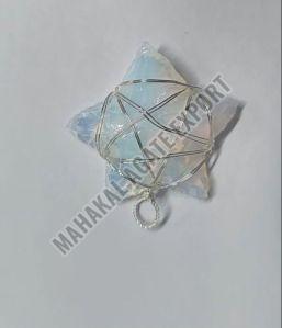 White Glossy Opal Star Gemstone