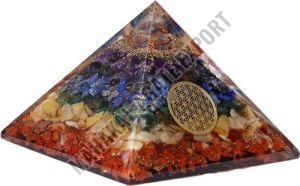 Multicolor Seven Chakra Orgone Pyramid