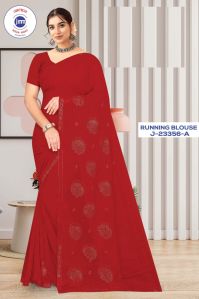 Ladies Fancy Red Saree