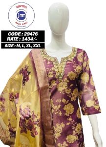 Ladies Floral Print Cotton Suit Set