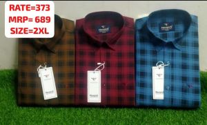 Mens Check Cotton Collar Neck Shirt