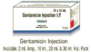 Gentamicin Injection IP 2ml Amp, 10/20/30ml Vial