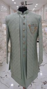 Mens Olive Green Traditional Sherwani