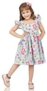 Girls Cotton Regular Wear Frock