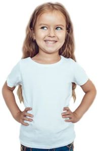 Girls Half Sleeve Plain Cotton T Shirt